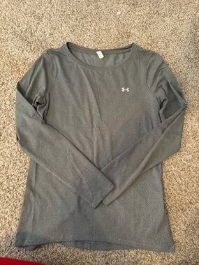 Under Armour Gray Heather HeatGear Long Sleeve Top